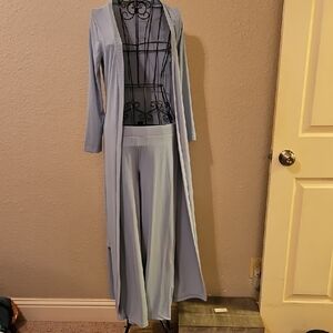Chic Light Blue Women's Pantsuit Set